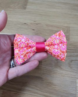 Barrette Nœud Petit Pan rose (taille M)