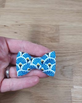 Barrette Nœud éventail bleu