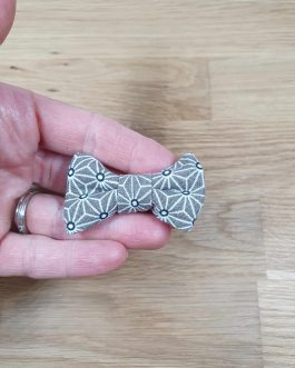 Barrette Nœud saki taupe