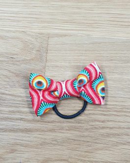 Mini Élastique Nœud Paon rouge