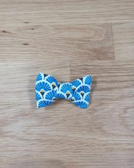 Barrette Nœud éventail bleu