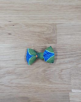 Barrette Nœud wax bleu vert